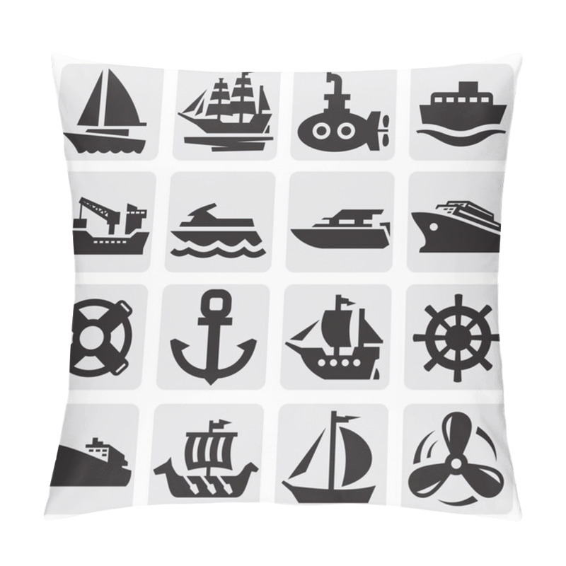 Personality  Boat And Ship Icons Set Pillow Covers