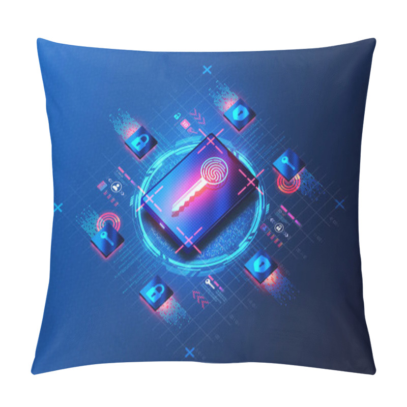 Personality  Passwordless Login With Passkey Concept - Authentication And Login Credentials That Remove The Need For Passwords - 3D Illustration Pillow Covers