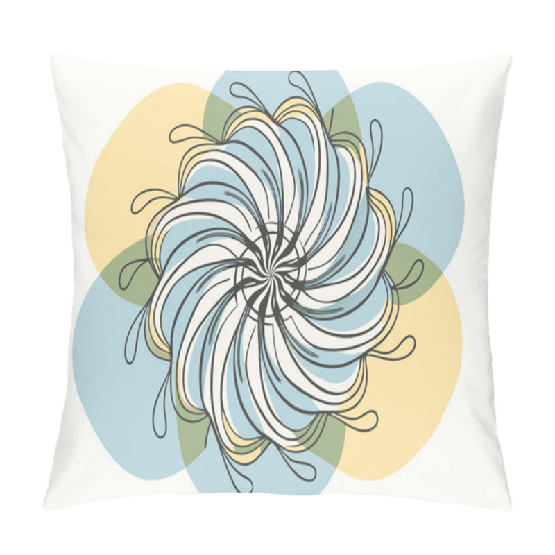 Personality  Vibrant Abstract Flower Design With Spiral Pattern Pillow Covers