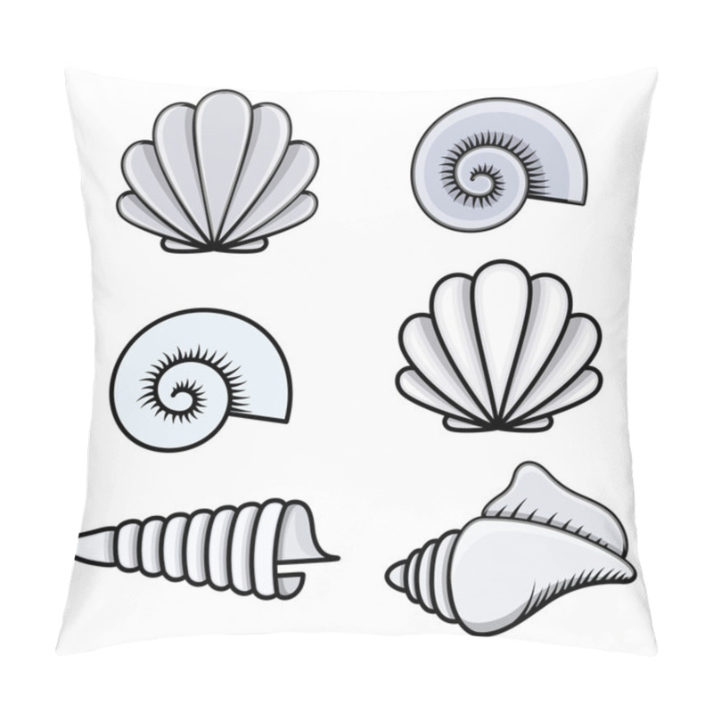 Personality  Seashells - Cartoon Vector Illustration Pillow Covers