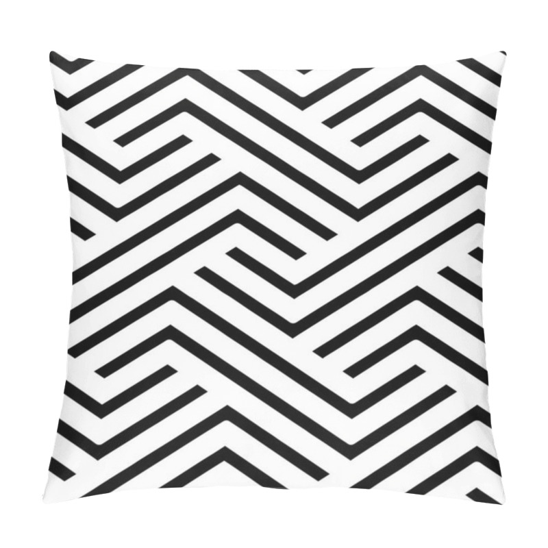 Personality  Full Seamless Zigzag Texture Fabric Print Pattern. Black And White Geometric Vector. Textile And Home Decoration. Pillow Covers