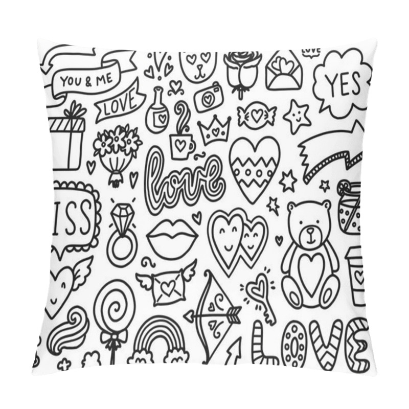 Personality  Doodles Cute Valentines Elements Pillow Covers