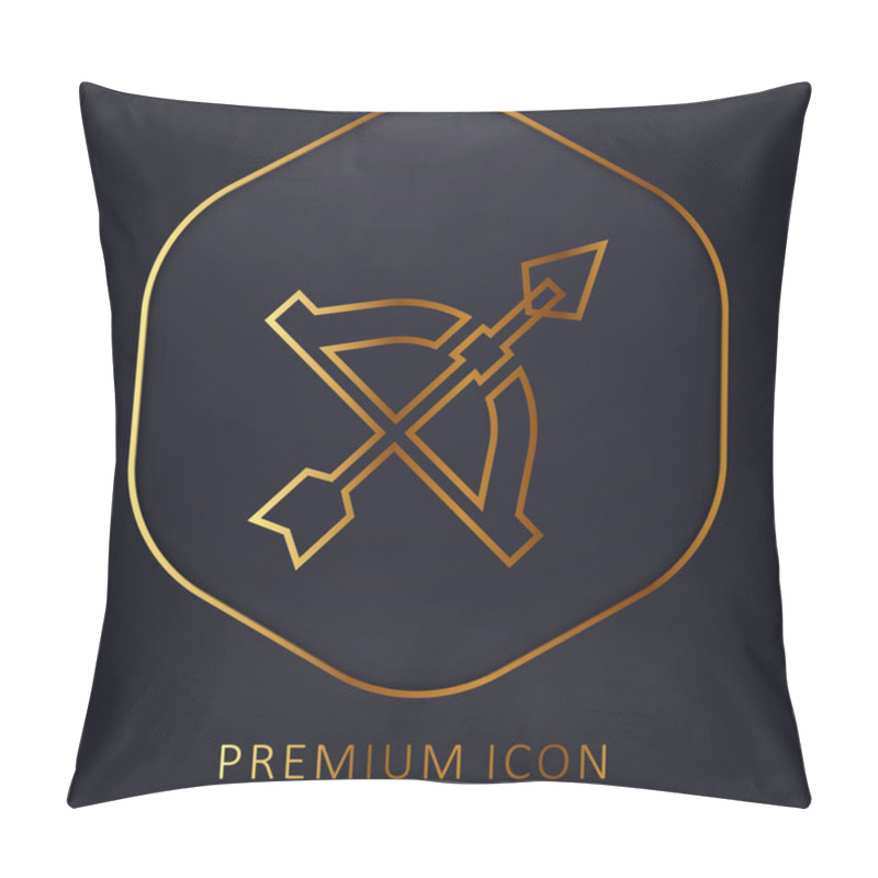 Personality  Bow And Arrow Golden Line Premium Logo Or Icon Pillow Covers