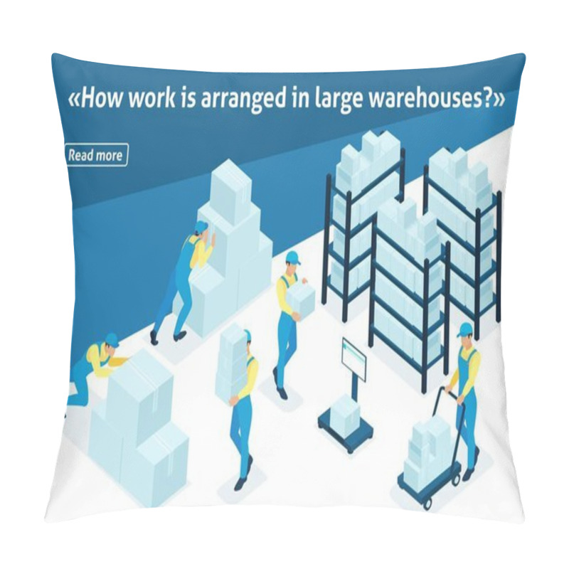 Personality  Isometric Article In An Industrial Enterprise Pillow Covers