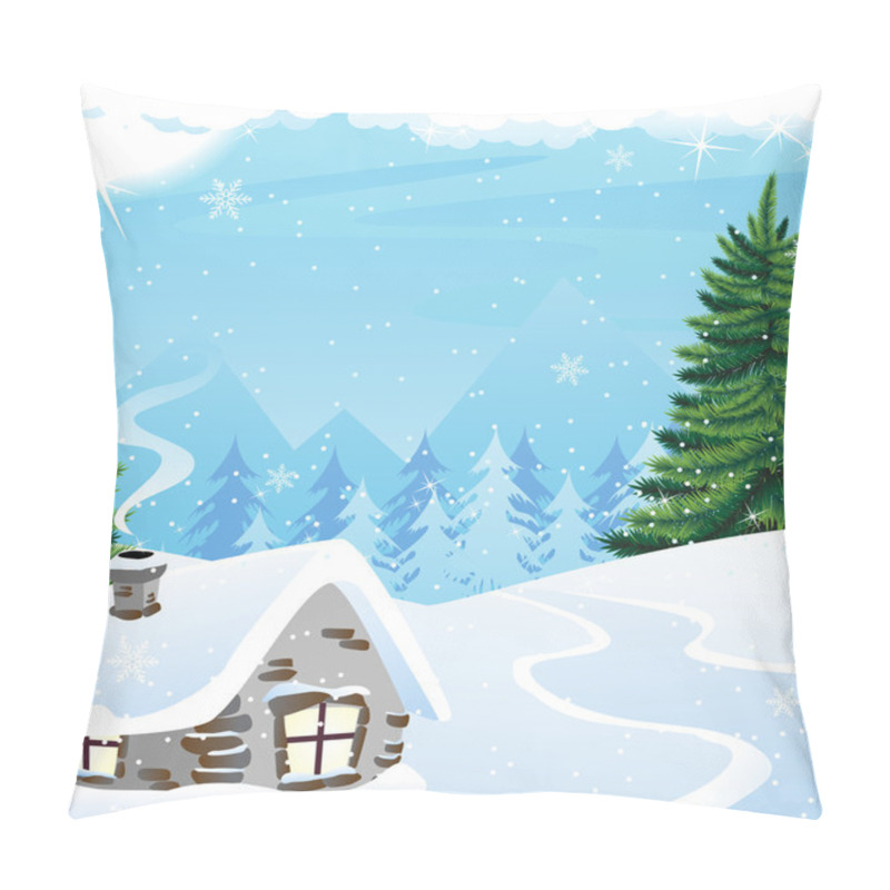 Personality  Winter Mountain Landscape Pillow Covers