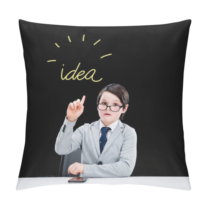 Personality  Boy Pointing Up With Finger Pillow Covers