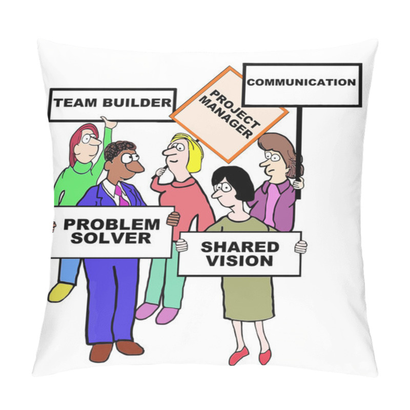 Personality  Cartoon On Confidence Characteristics And Qualities Pillow Covers