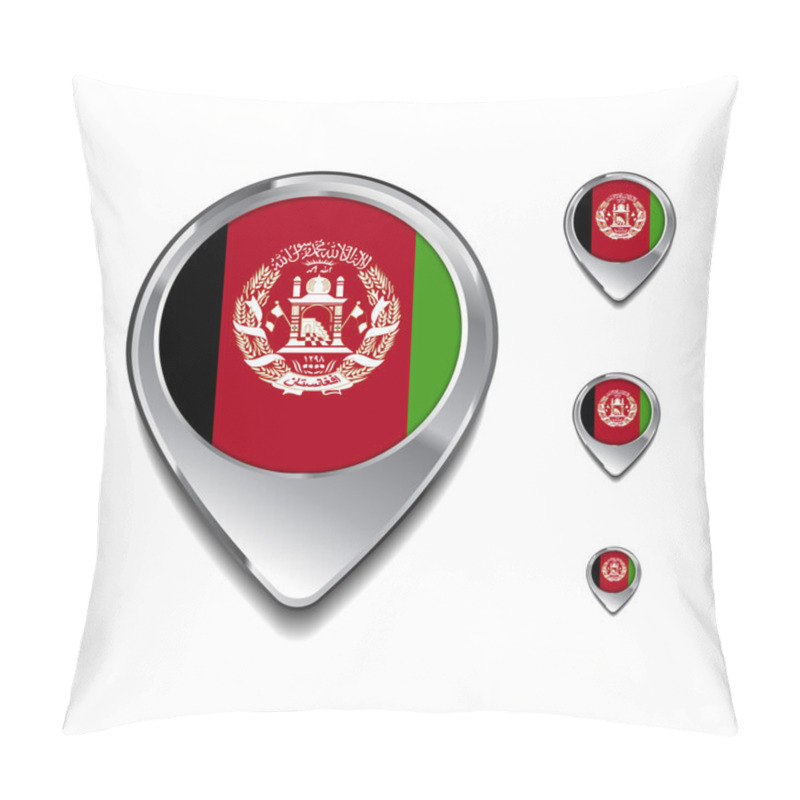 Personality  Afghanistan Flag Map Pins Pillow Covers