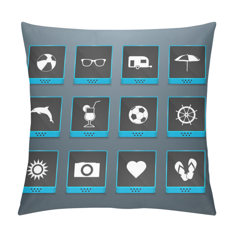 Personality  Summer Icons Vector Illustration   Pillow Covers