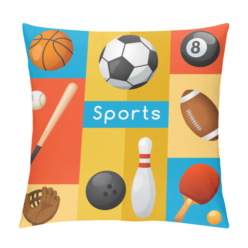 Personality  Sport Lover Set With Sport Equipment  Pillow Covers