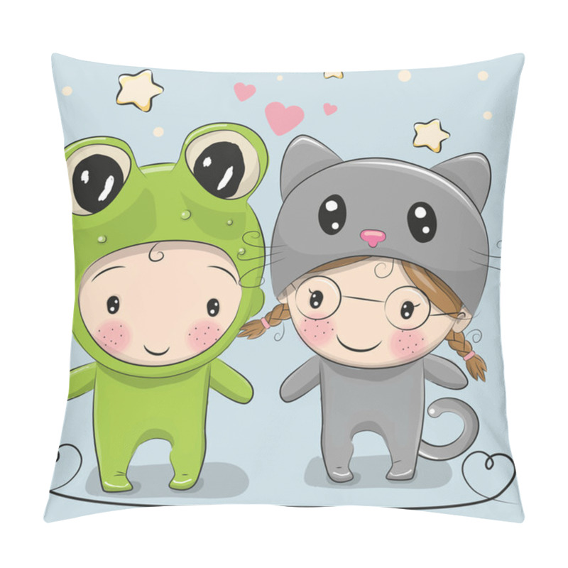 Personality  Cute Cartoon Boy And Girl Pillow Covers