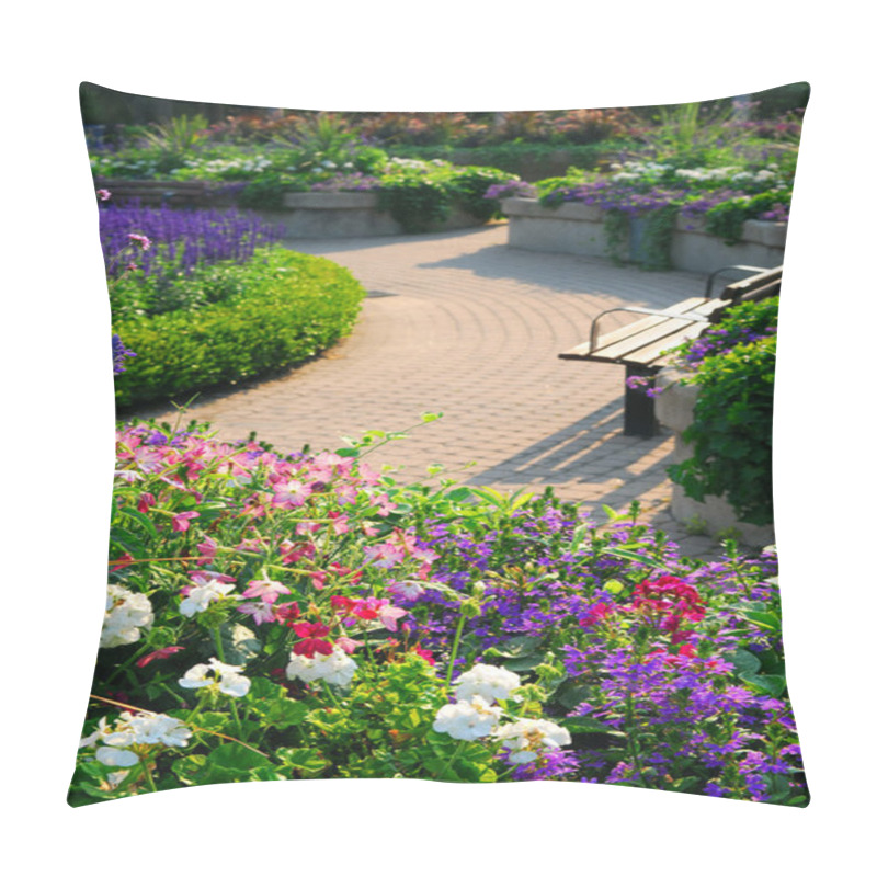 Personality  Formal Garden With Blooming Flowers In The Summer Pillow Covers