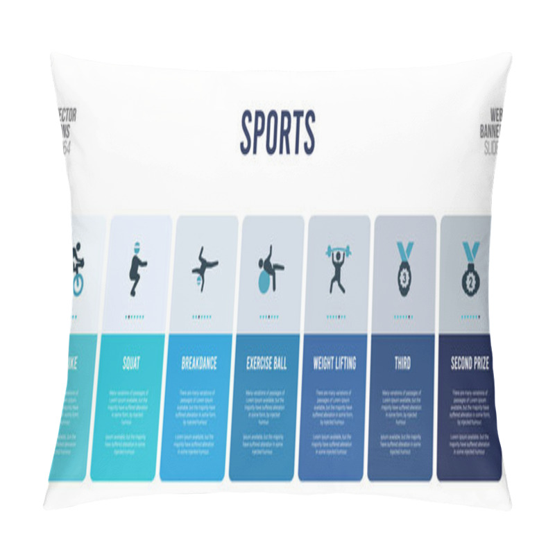 Personality  Web Banner Design With Sports Concept Elements. Pillow Covers