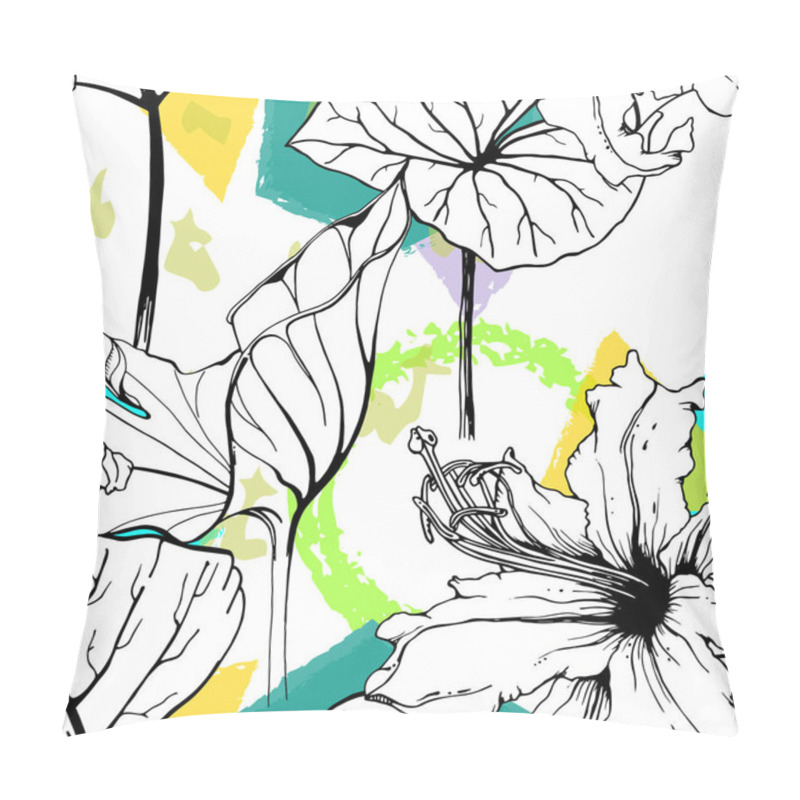 Personality  Floral Geometric Print Tropical Jungle Leaf Brush Pillow Covers