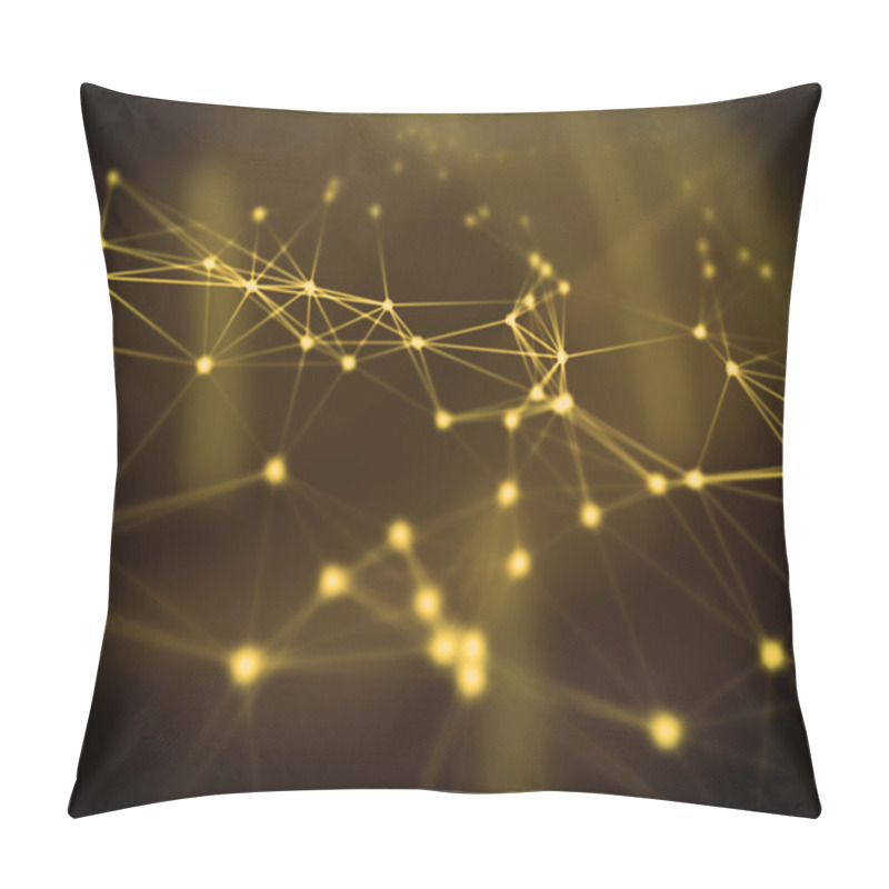 Personality  Abstract Sphere Geometry Orb And Polygonal Lines And Dots. Futuristic Technology (super High Resolution) Pillow Covers