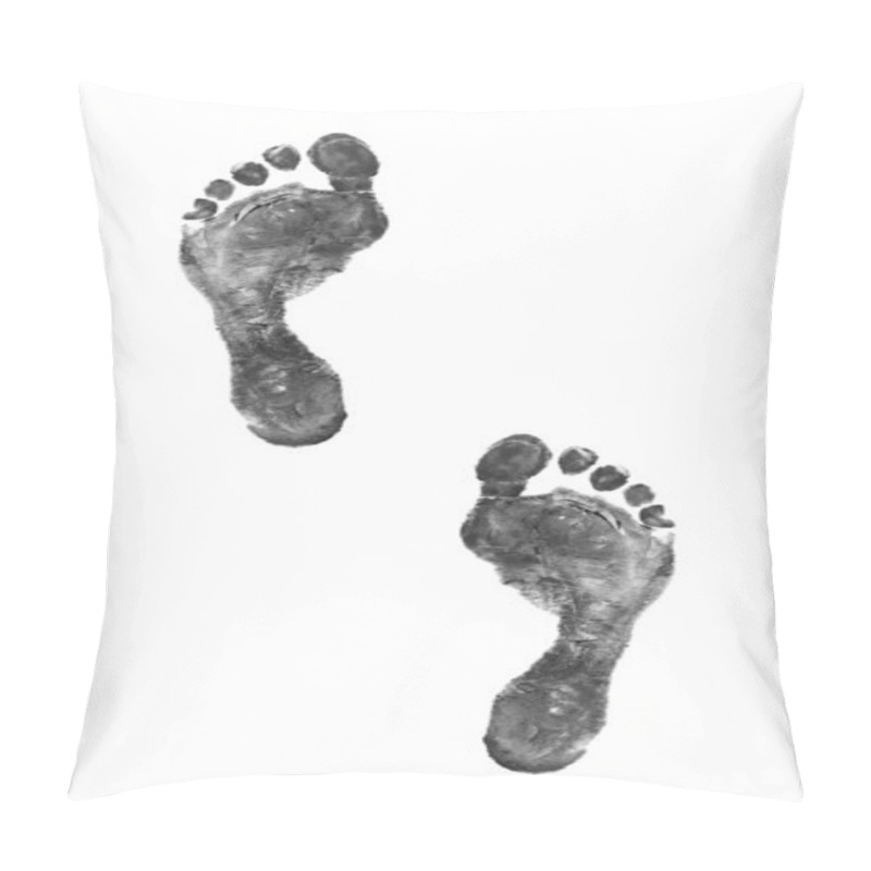 Personality  Footprints Isolated On Whine Background Pillow Covers