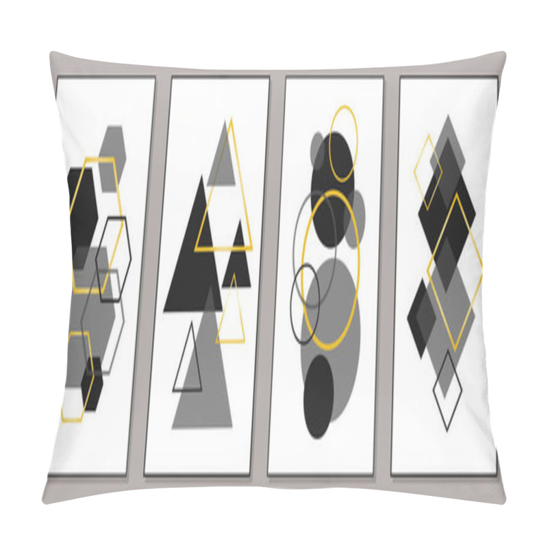 Personality  Trendy Set Of Abstract Creative Minimalist Artistic Geometric Compositions Ideal For Art Gallery, Wall Decoration, Interior Design, Vector Illustration Pillow Covers