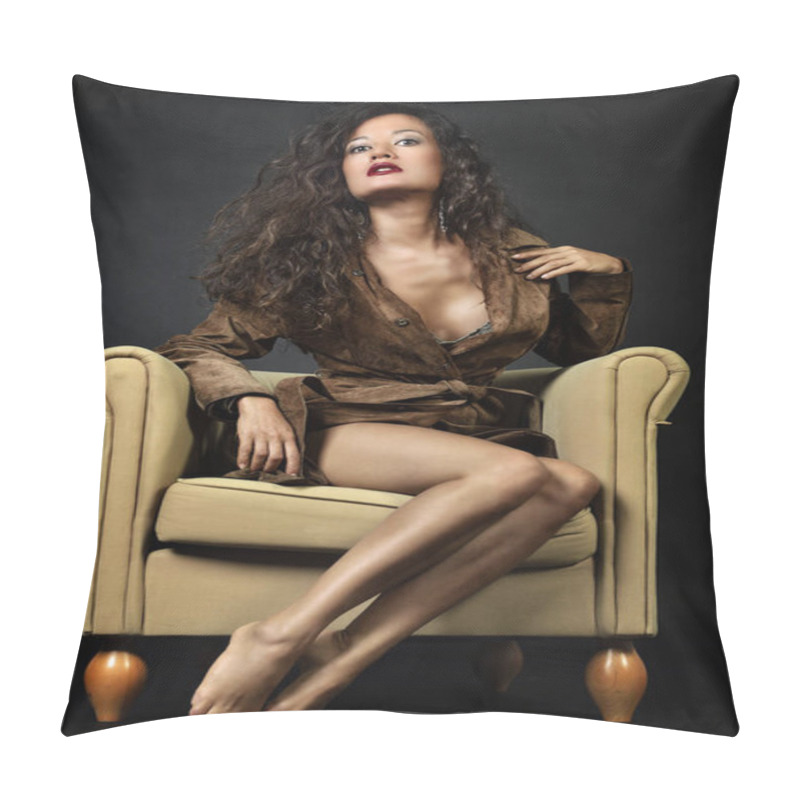 Personality  Portrait Of Beauty Young Woman  Pillow Covers