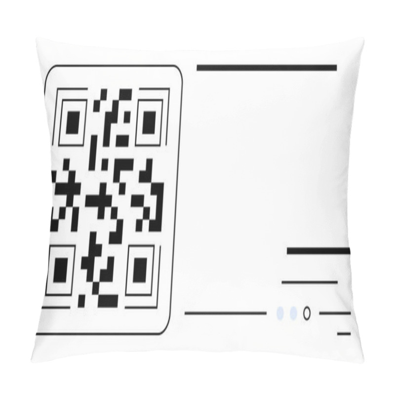 Personality  Simplistic QR Code Paired With Horizontal Lines And Small Circles To Represent Scanning And Connectivity. Ideal For Digital Interactions, Tech Instructions, Marketing, Contactless Payments Pillow Covers