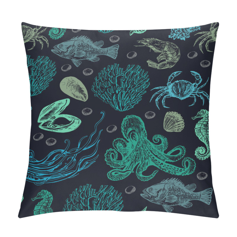 Personality  Marine Freehand Pattern. Pillow Covers