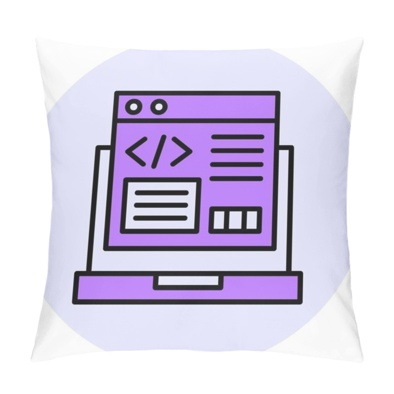 Personality  Code Refactoring Web Icon Vector Illustration Pillow Covers