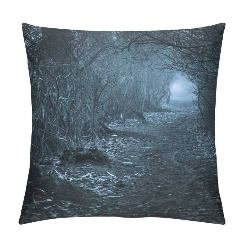 Personality  Dark Spooky Passage Through The Forest Pillow Covers