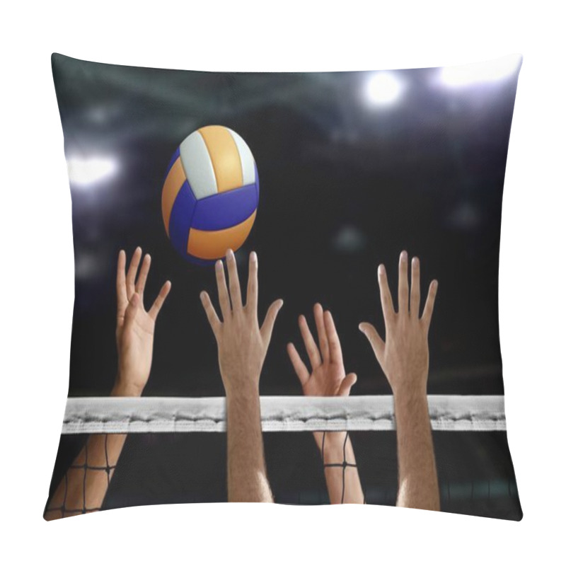 Personality  Volleyball Spike Hand Block Over The Net Pillow Covers