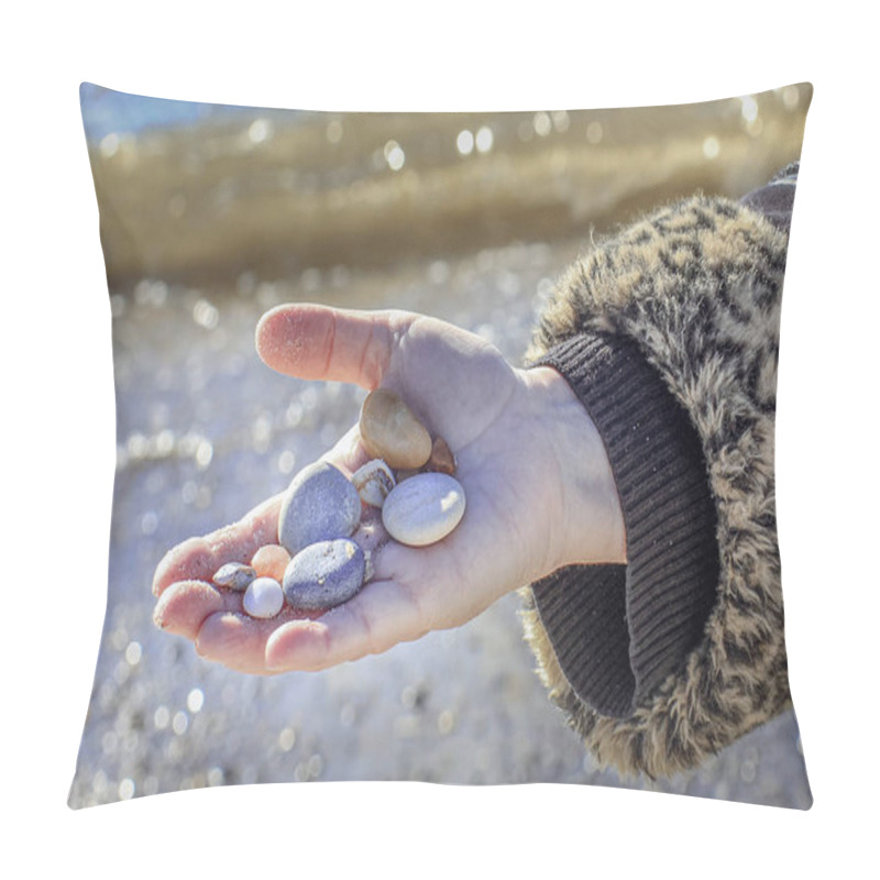 Personality  Iconic Bondi Beach: Large Crowd Enjoys Sun And Sea, With Houses In The Background. A Popular Destination For Sun Seekers. Pillow Covers