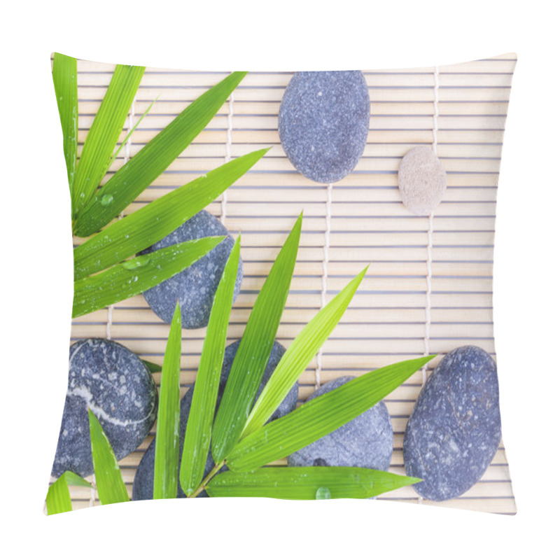 Personality  The Stones Spa Treatment Scene On Bamboo Background And Bamboo L Pillow Covers