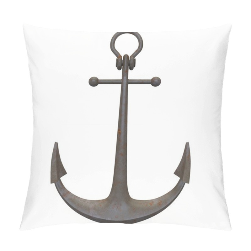 Personality  Metal Rusty Sea Anchor On A White Background Pillow Covers