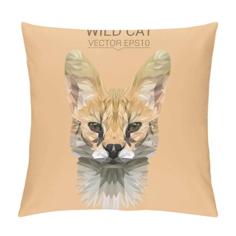 Personality  Wild Cat Low Poly Design Pillow Covers