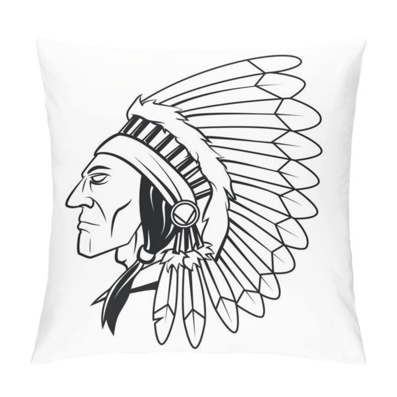 Personality  Apache Head Vector Illustration Pillow Covers