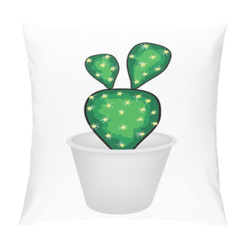 Personality  A Cactus Opuntia Microdasys In A Flower Pot Pillow Covers