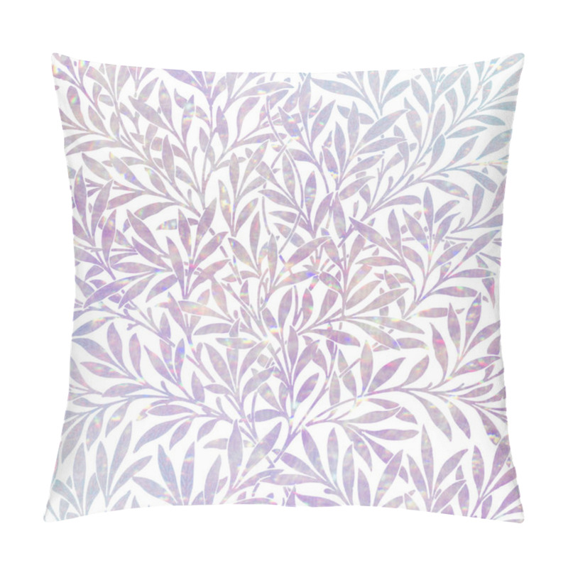 Personality  Pink Leaf Holographic Pattern Remix From Artwork By William Morris Pillow Covers