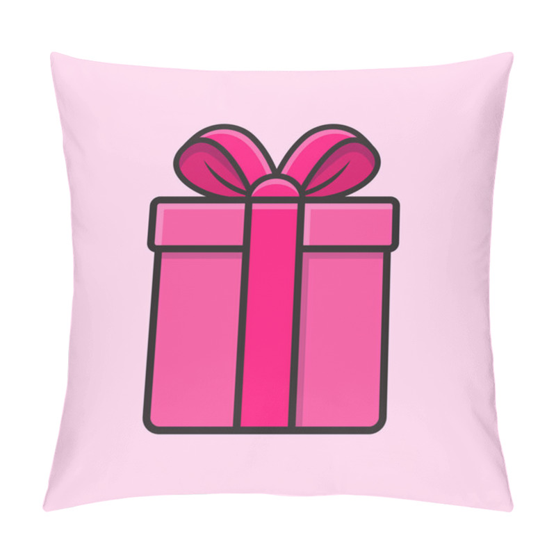 Personality  Pink Gift Box With Ribbon And Bow Pillow Covers