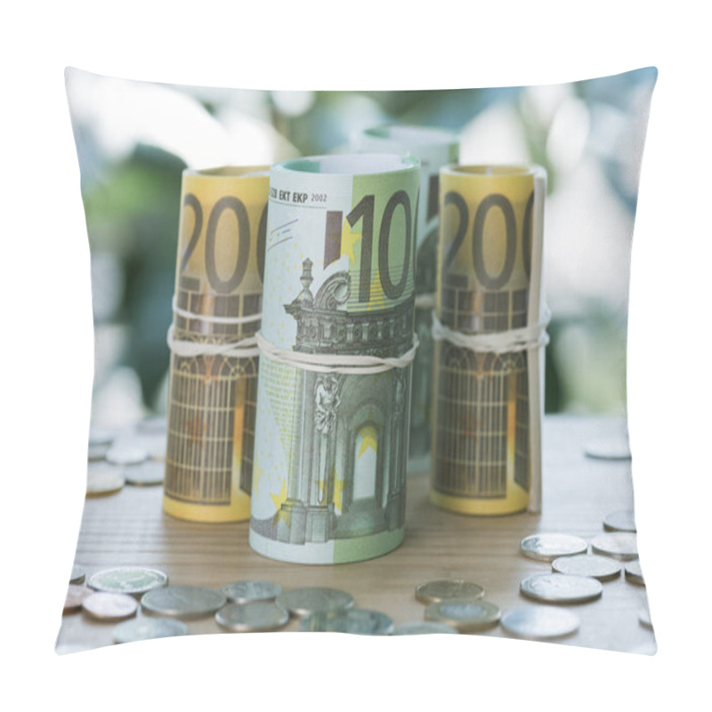 Personality  Euro Banknotes And Coins Pillow Covers