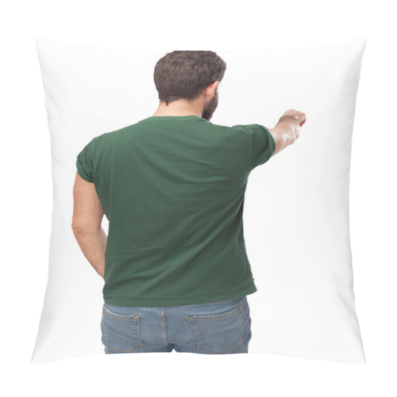 Personality  Young Man Back Pointing Front Pillow Covers