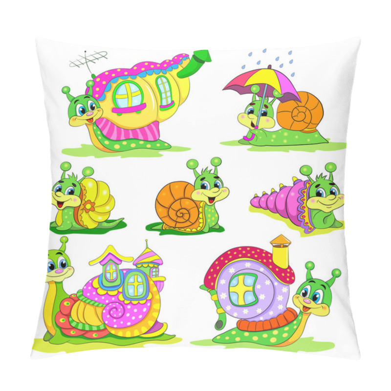 Personality  Funny Snails With Houses Pillow Covers