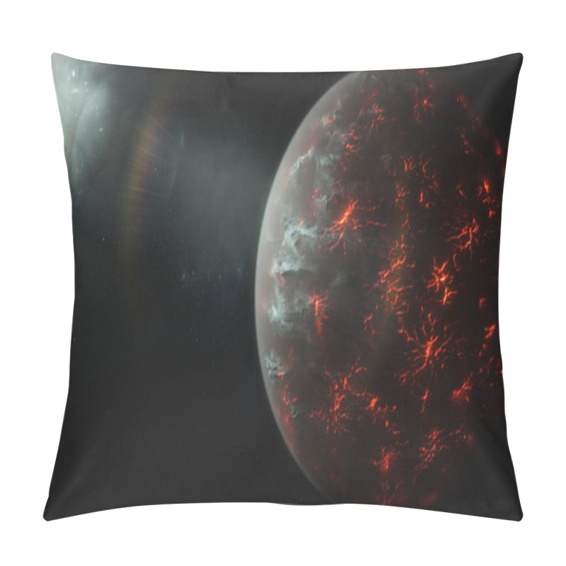 Personality  3d Illustration Of A Volcanic Planet Pillow Covers