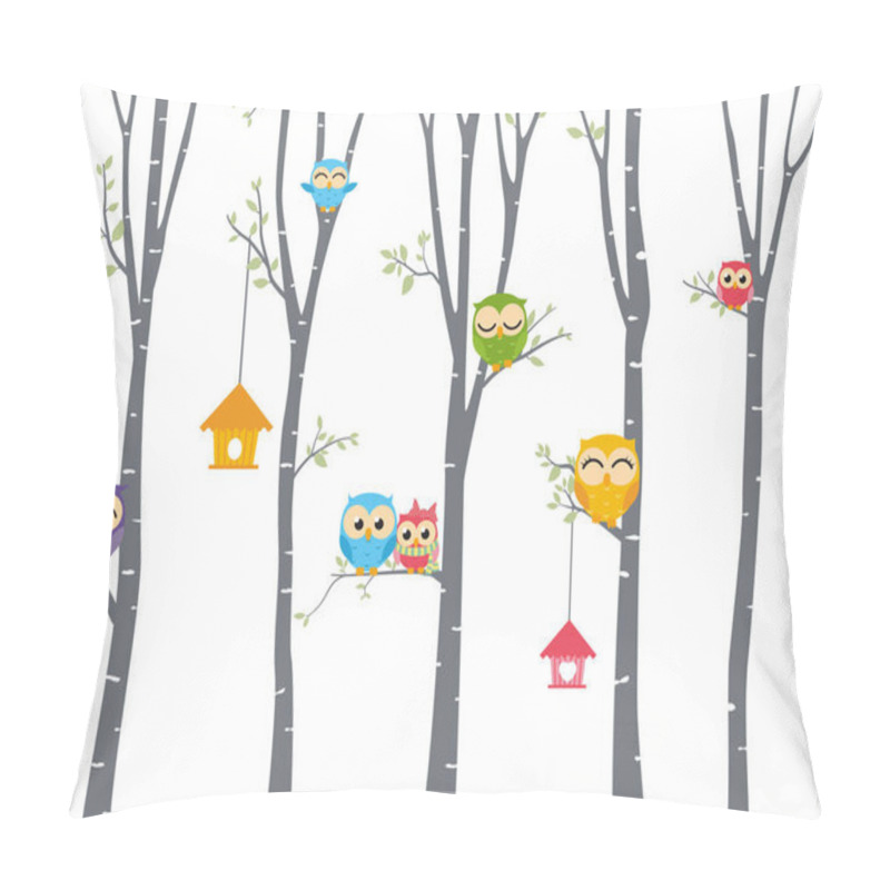 Personality  Owls Sitting On The Tree Pillow Covers