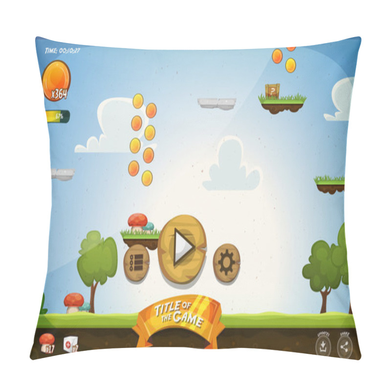 Personality  Platform Game User Interface For Tablet Pillow Covers