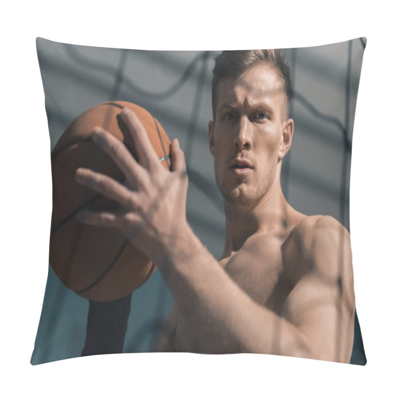 Personality  Sporty Man With Basketball Ball Pillow Covers