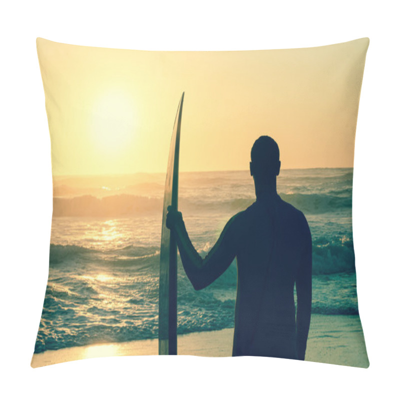 Personality  Surfer Watching The Waves Pillow Covers