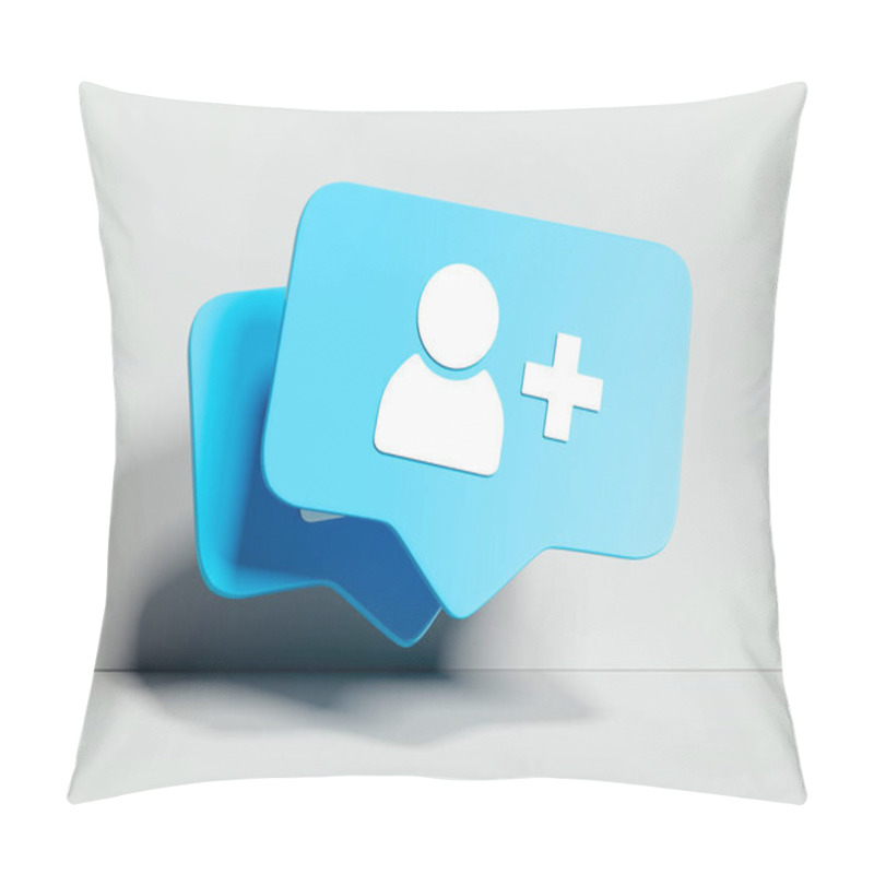 Personality  Follower Symbol Or Icon On White Background. 3d Rendering. Social Media Concept. Pillow Covers