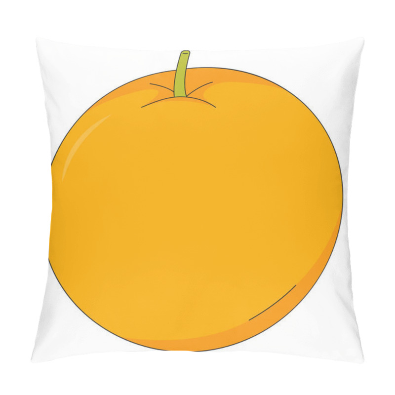 Personality  Vector Illustration Of Orange. Fruit In Cartoon Style. Citrus Isolated On White Background. Source Of Vitamin C Pillow Covers