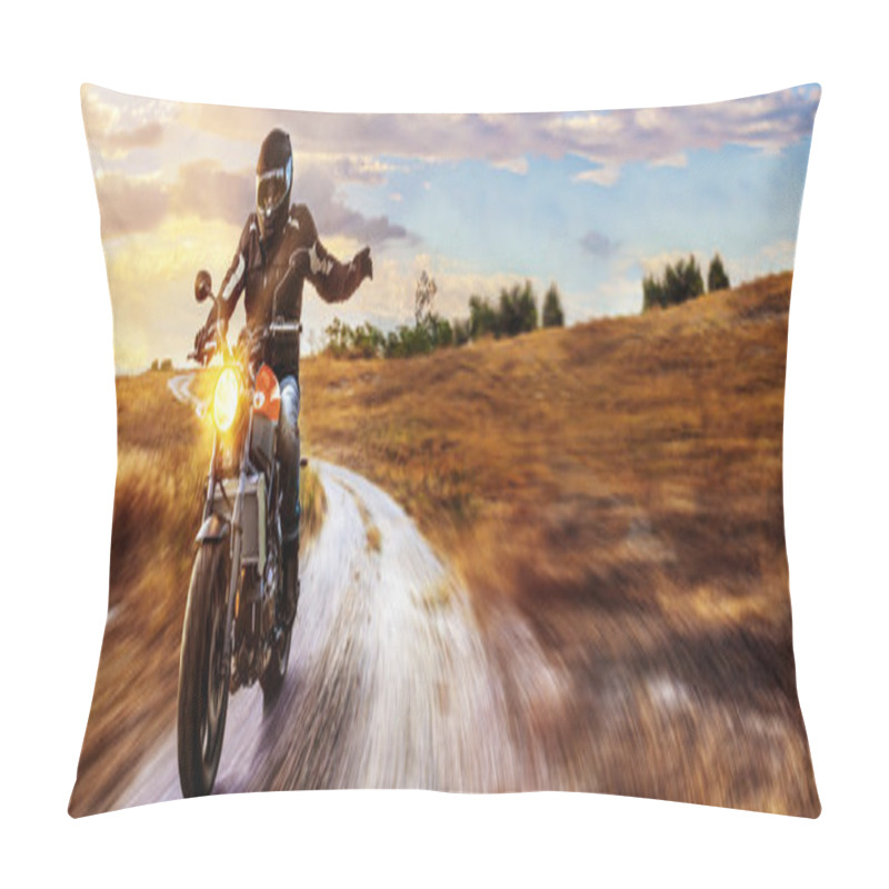 Personality  Motorbike On The Road Riding Pillow Covers