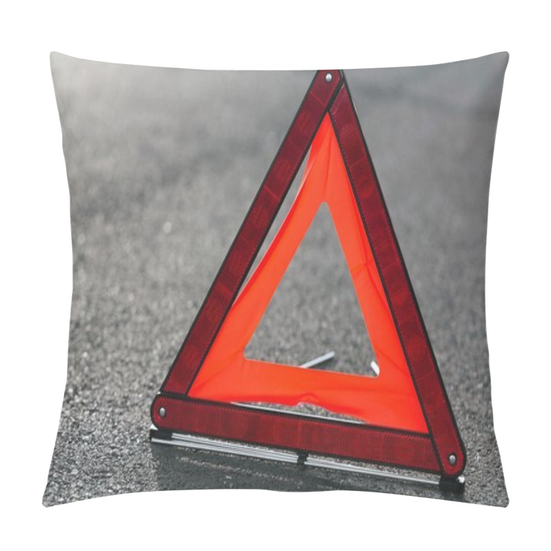 Personality  Red Triangle Of A Car Pillow Covers