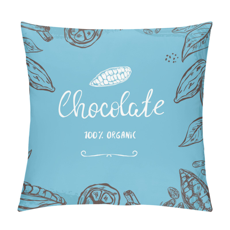 Personality  Template With Hand Drawn Cocoa Pods, Beans And Leaves Pillow Covers