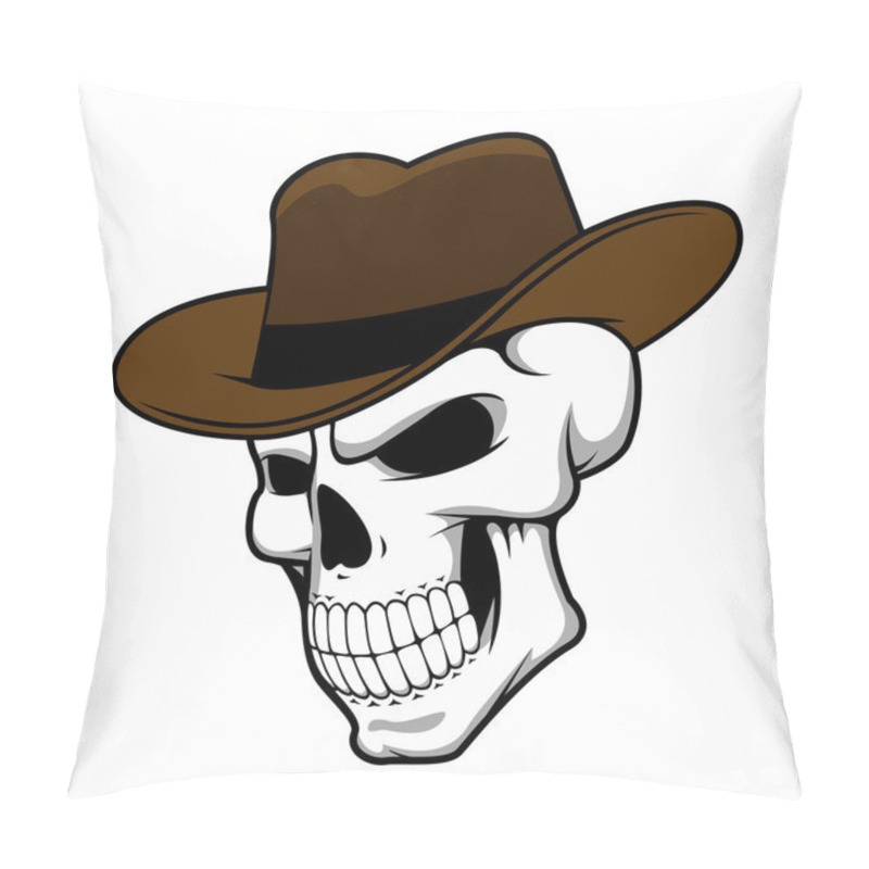 Personality  Cowboy Skull Wearing A Stylish Fedora Hat Pillow Covers