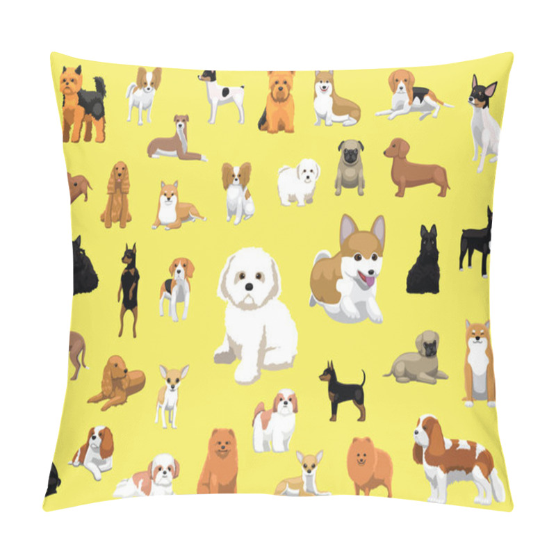 Personality  Various Small Dog Breeds Poses Pillow Covers